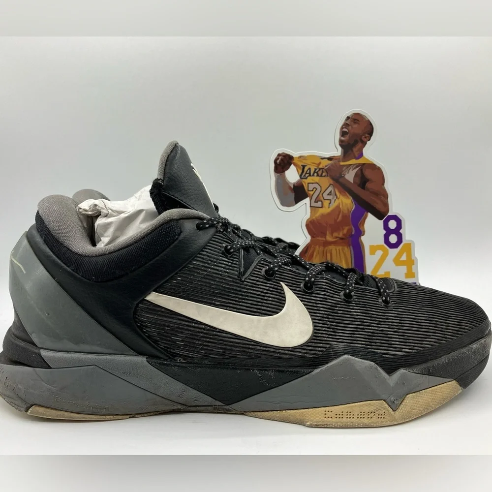 Nike Kobe Bryant 7 VII Zoom Black Wolf Grey Mamba Men’s Shoes Size 13 - Picture 6 of 16